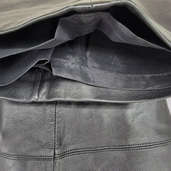 Elana by Tanner Leather Pants Trousers Black Size 18 Lined Stretch High Waisted - Picture 5 of 10